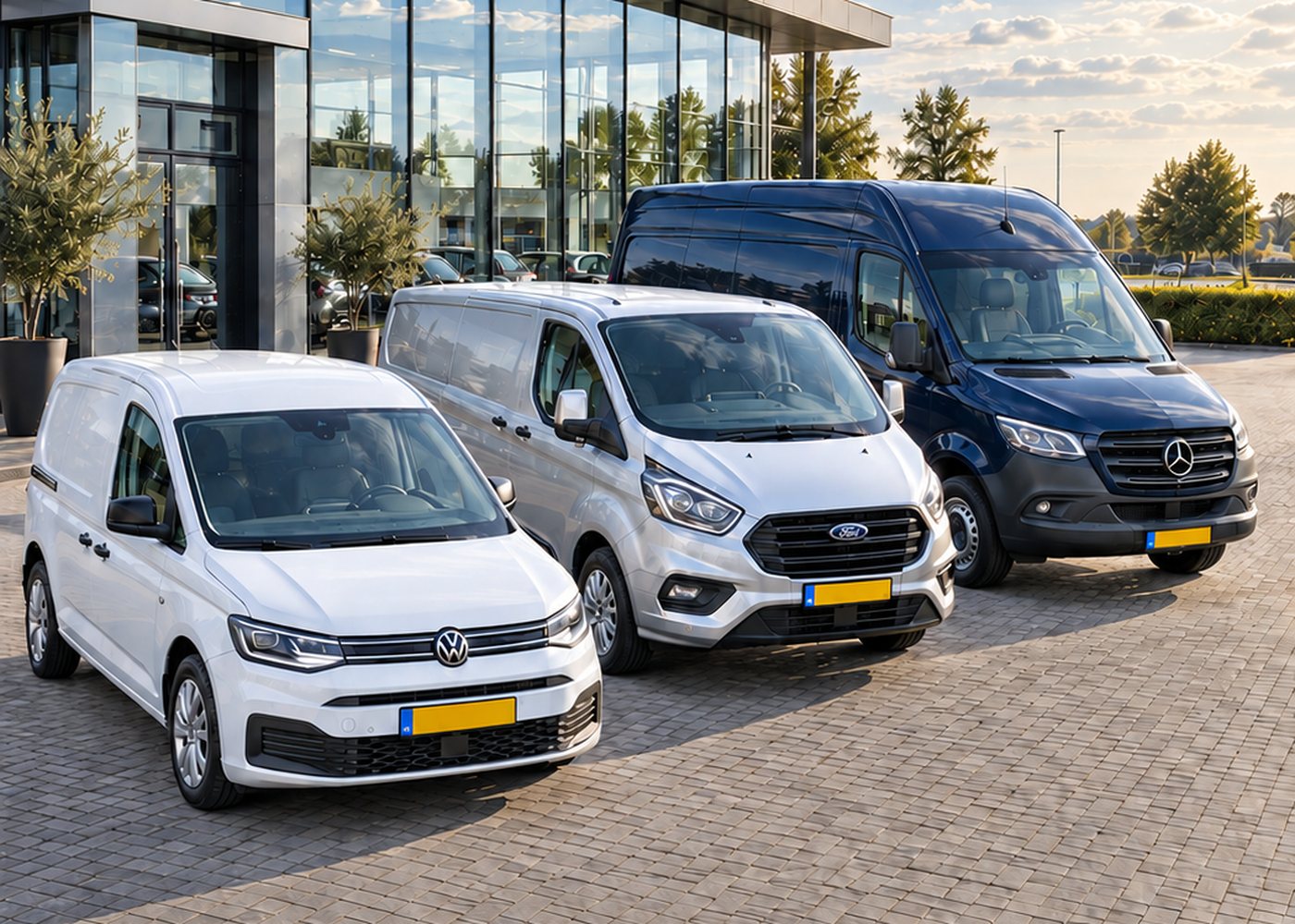 Volkswagen, Ford en Mercedes-Benz bedrijfsbussen van klein naar groot